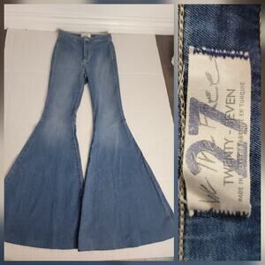 Free People Jeans Sz 27 X 34 Just Float On Flare Fray Festival 70' Insp OB826353